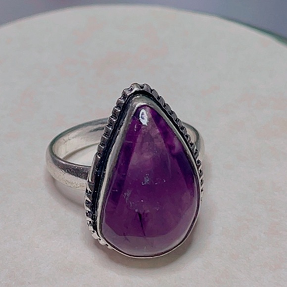NWT Women's lilac ring plated in sterling silver. Size 7 - Picture 11 of 17
